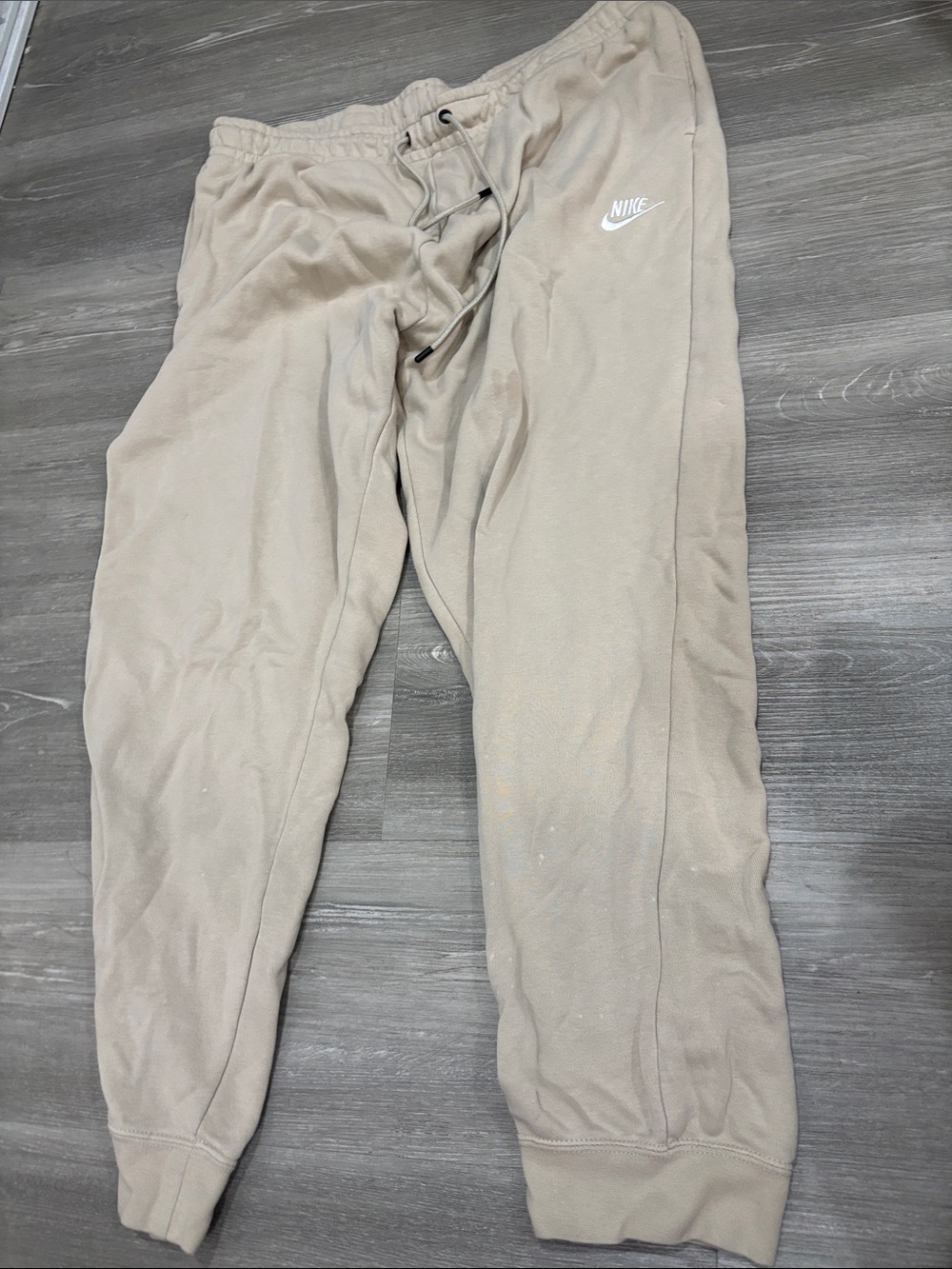 Nike Tan Jogger Sweatpants with White Logo